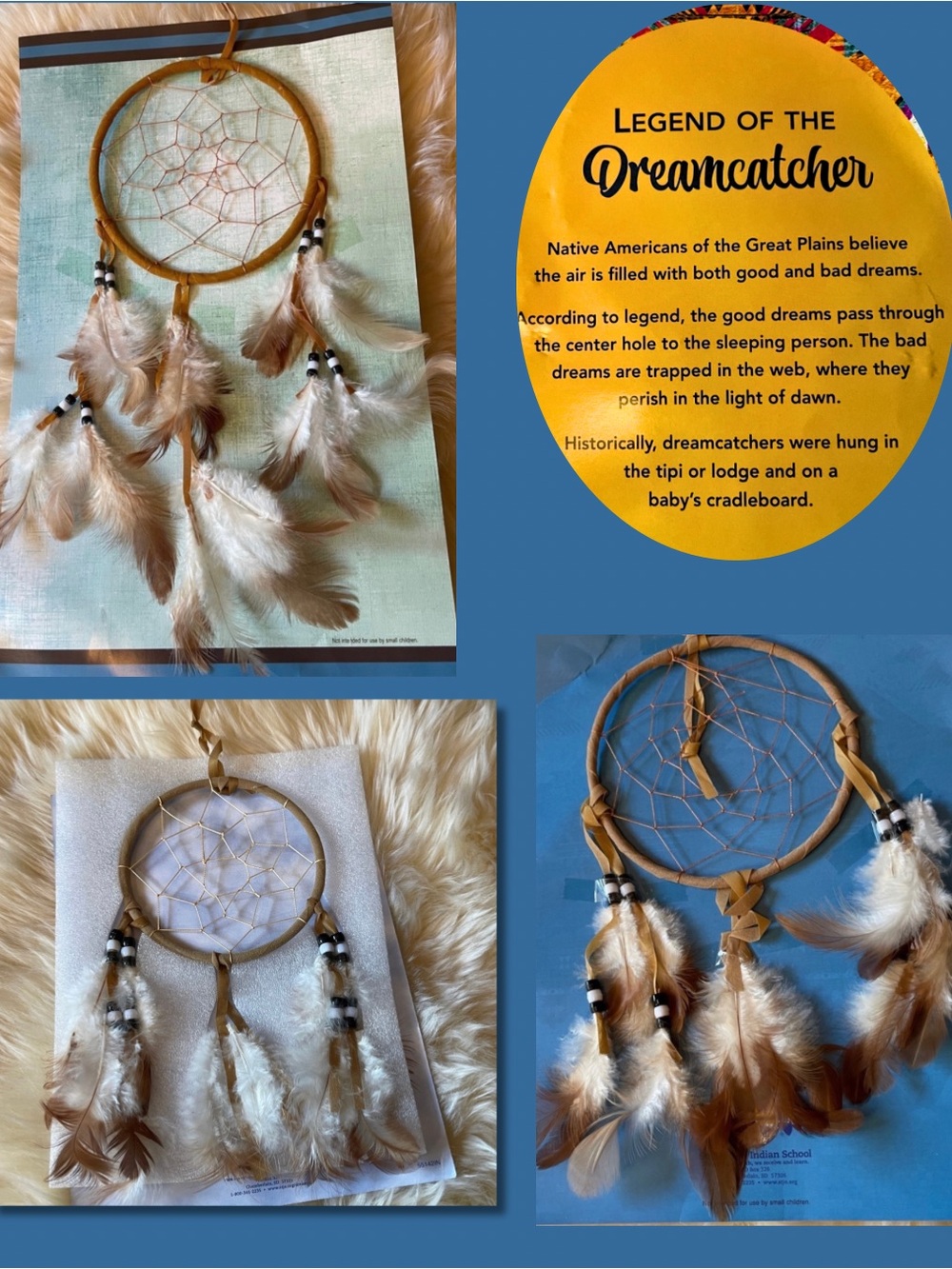 3 Dream Catchers St Josephs Indian School Authentic Lakota Sioux. 3 Sizes